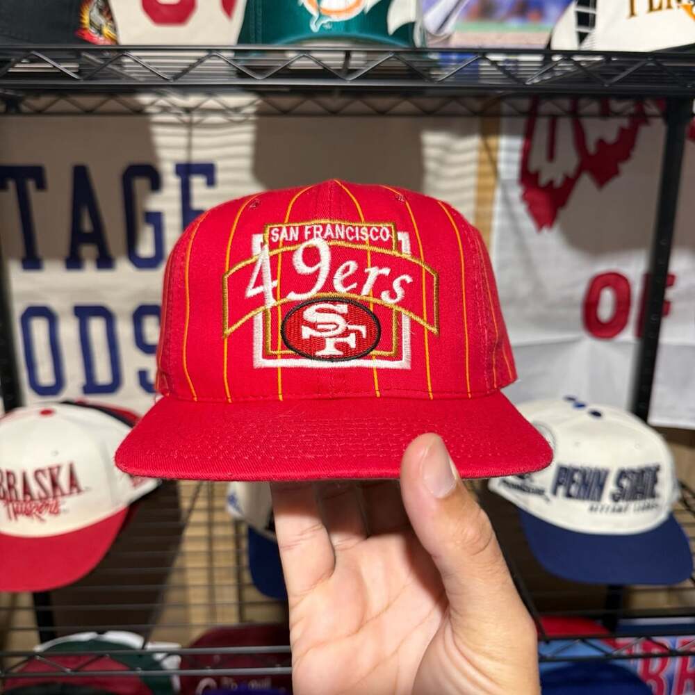 Vintage San Francisco 49ers Snapback Hat Red Pinstripe